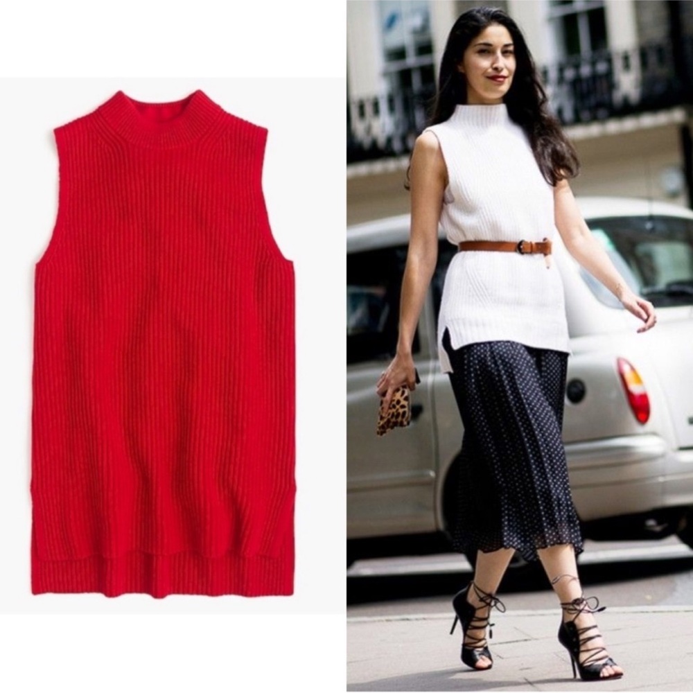 NWOT J Crew Red Vest Pullover Sweater Sz S - Picture 1 of 11